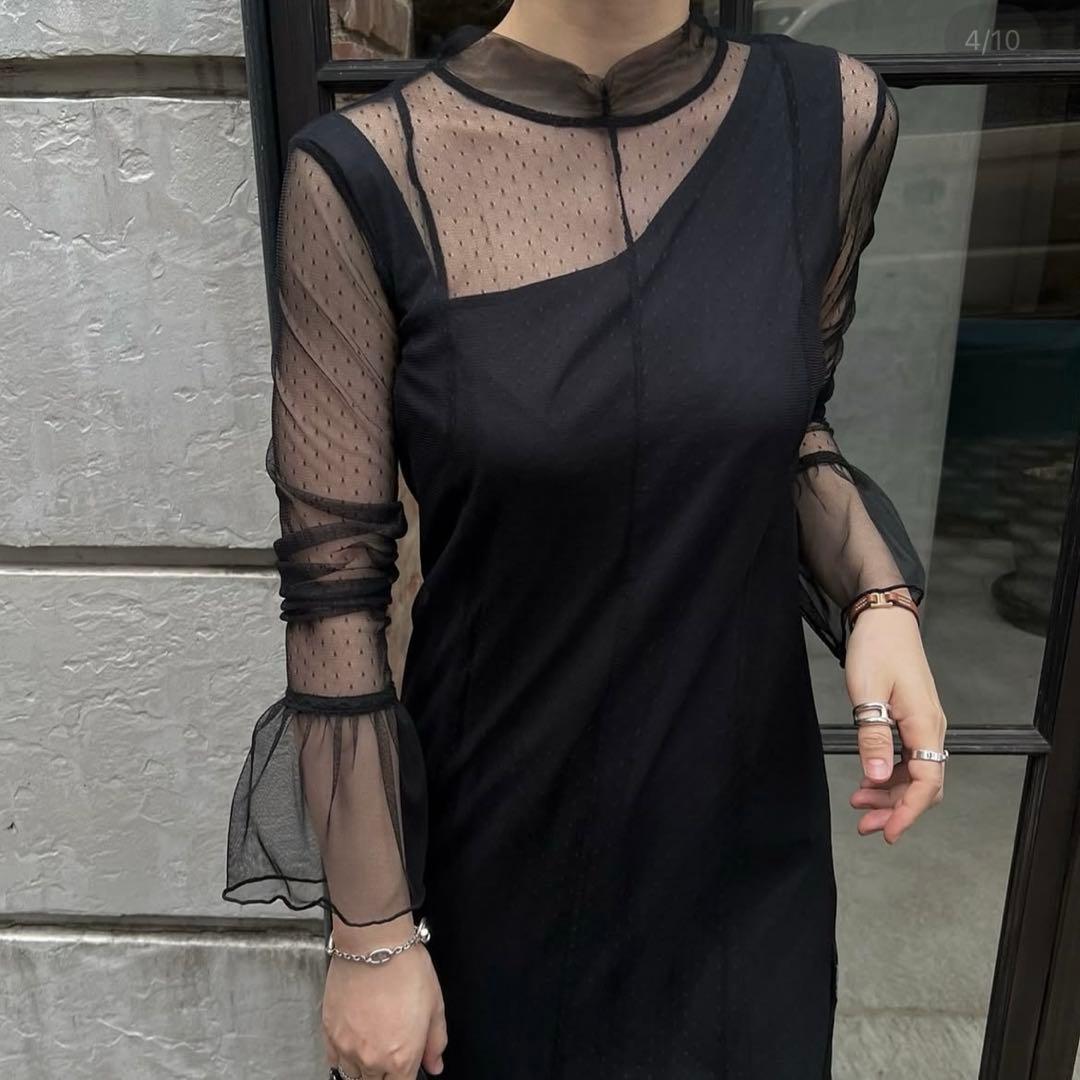 ワンピース WILLFULLY dot tulle sheer mermaid OP