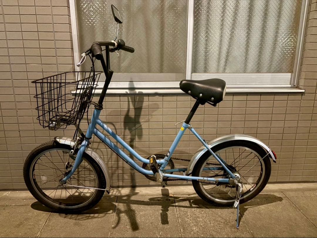 【20インチ】ミニベロ シティサイクル 外装6段変速 カゴ付き 水色ブリヂストン