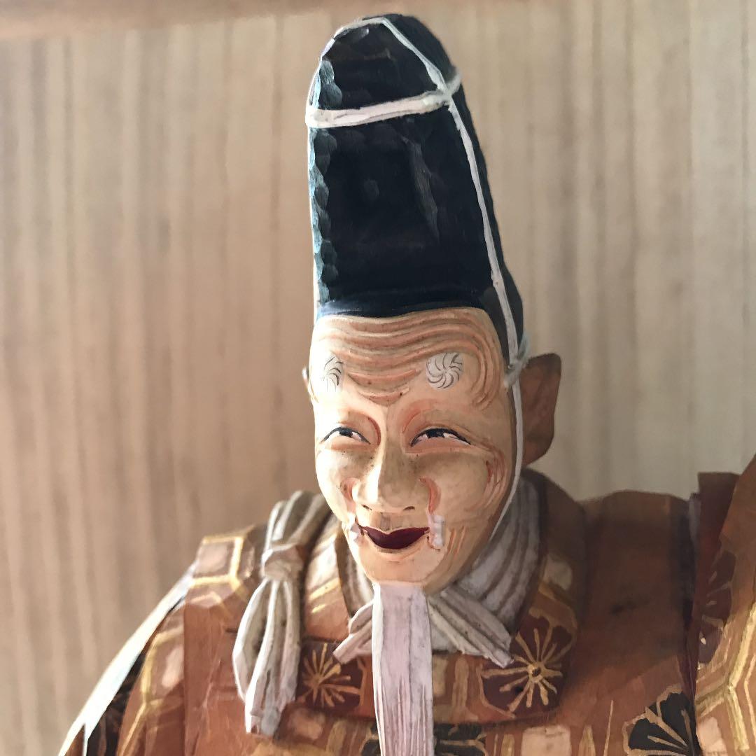 木彫　野呂　天潤作　能楽　翁像　　共箱　大幅値下げ