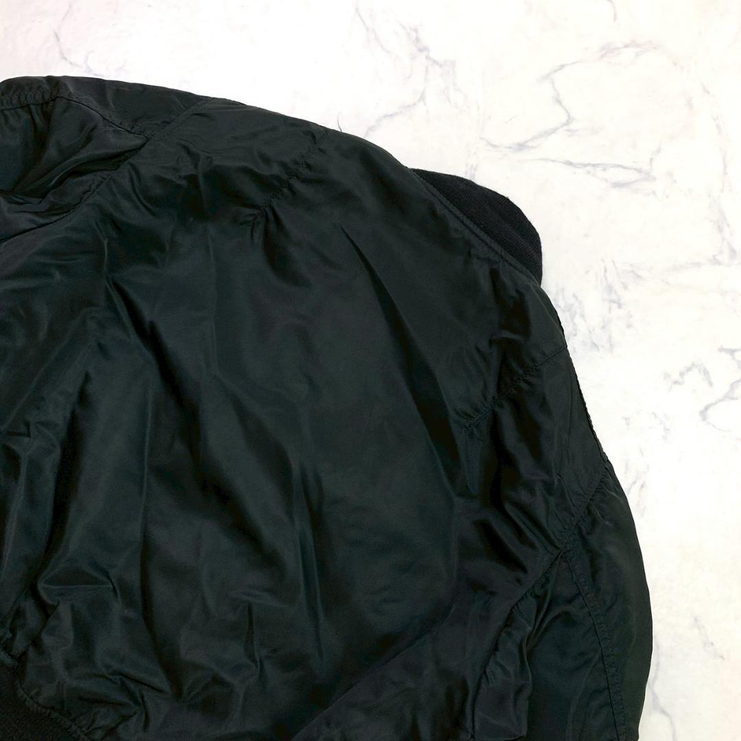 80s USA製 ALPHA MA-1 フライトジャケット 黒 L　D975