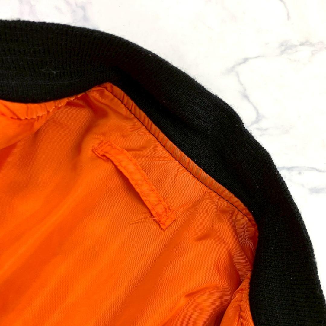 80s USA製 ALPHA MA-1 フライトジャケット 黒 L　D975