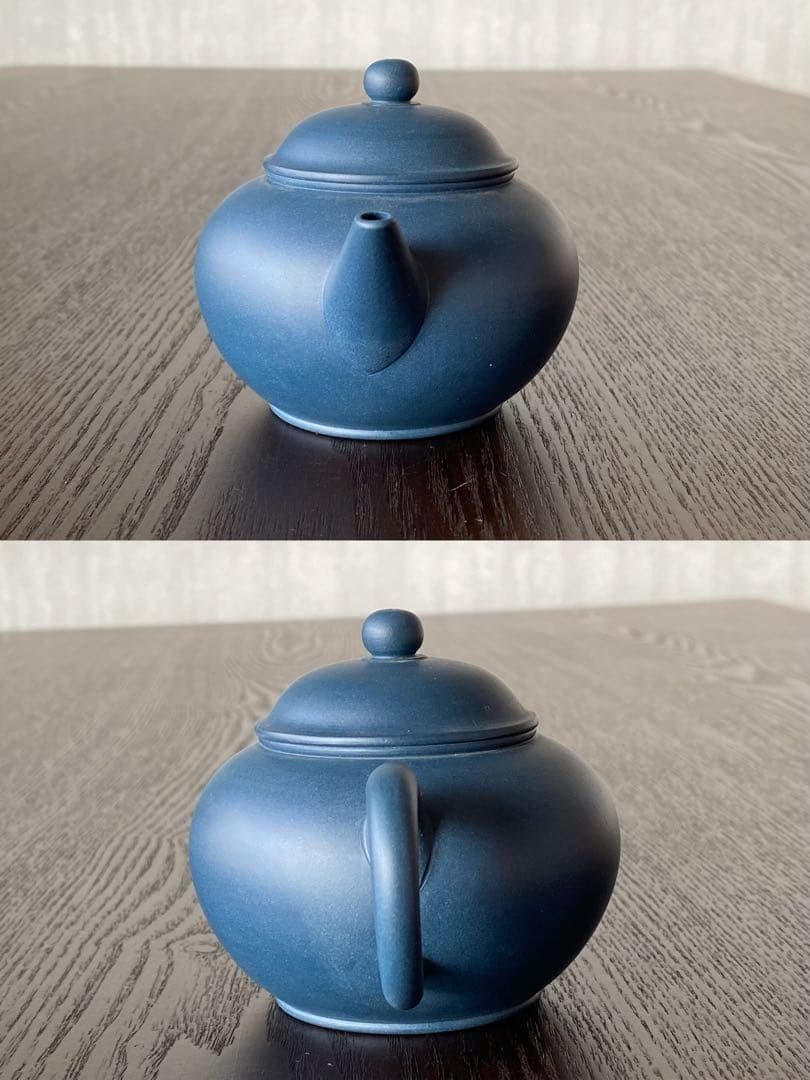 中国宜興紫砂茶壺中国古玩　希少品　周健栄作家作品　煎茶茶道具水平急須3色セット