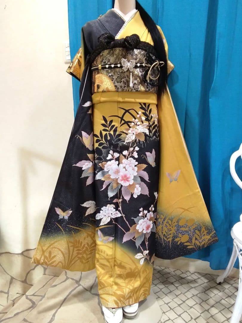 振袖フルセット、正絹振袖成人式、重ね衿、帯揚げ帯締め、西陣袋帯、襦袢