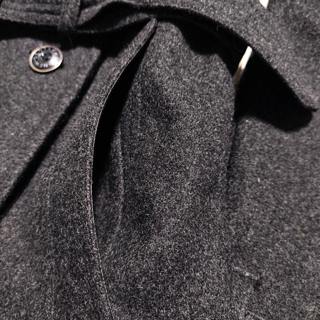 美品✨バッファローボブズ トレンチコート ウールメルトン レザー ベルト 黒 S