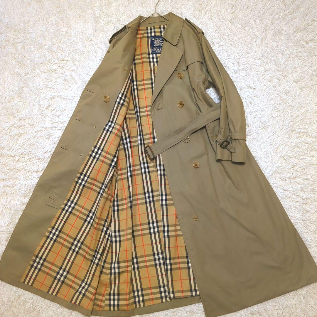 【美品】バーバリー　マキシ丈　ノバチェック　トレンチコート　メンズ