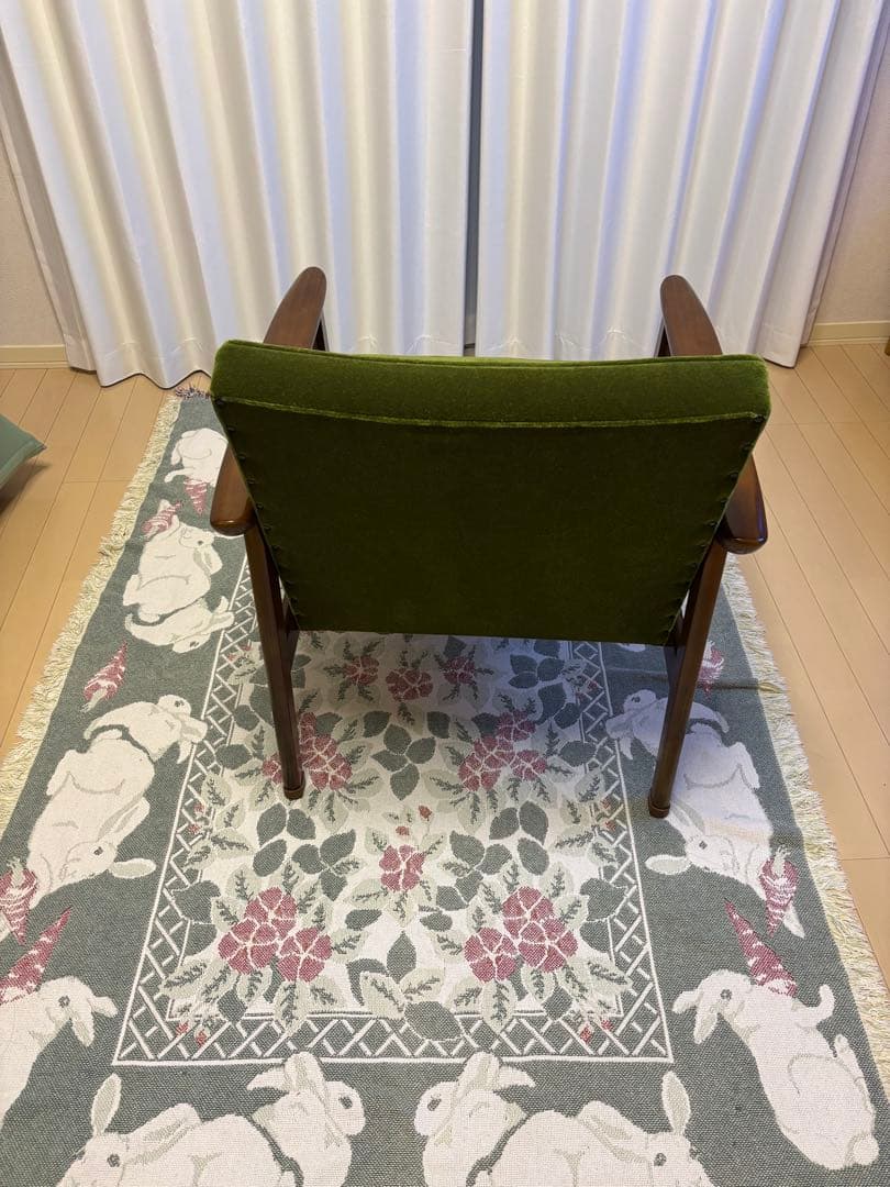 カリモク60 モケットグリーン　Kチェア