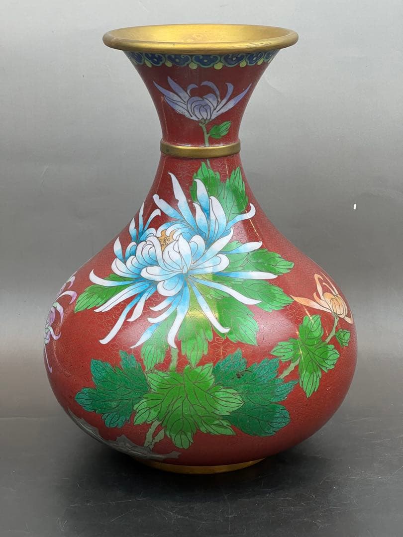 中国景泰蓝花瓶（日本七宝焼）高さ31cm送料込み