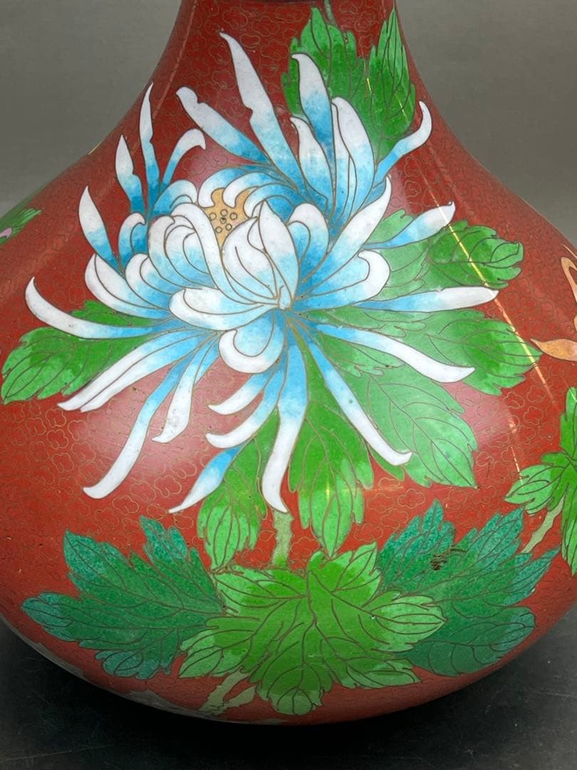 中国景泰蓝花瓶（日本七宝焼）高さ31cm送料込み