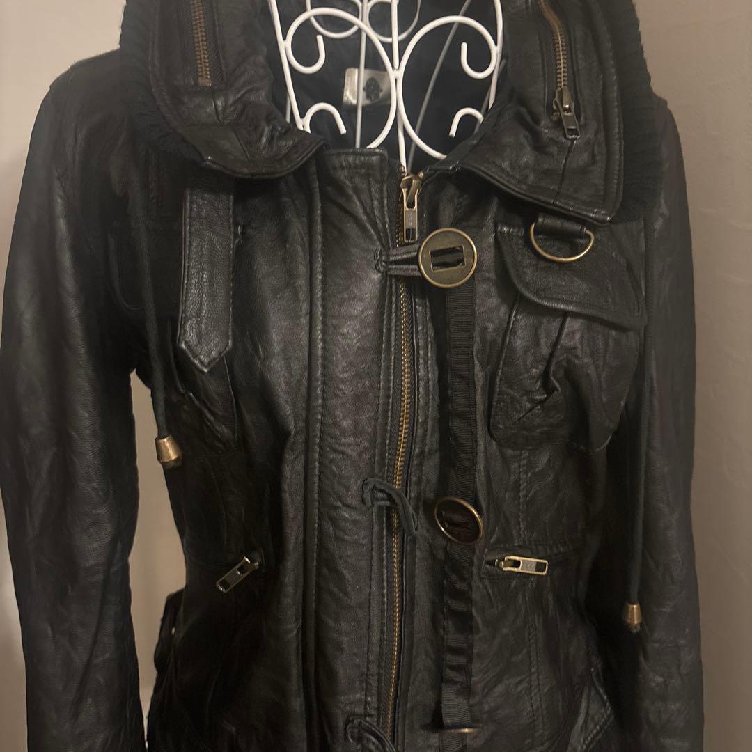 り*ふ様 00s punk rock 平成　ギャル　レザー　本革　ジャケット　お