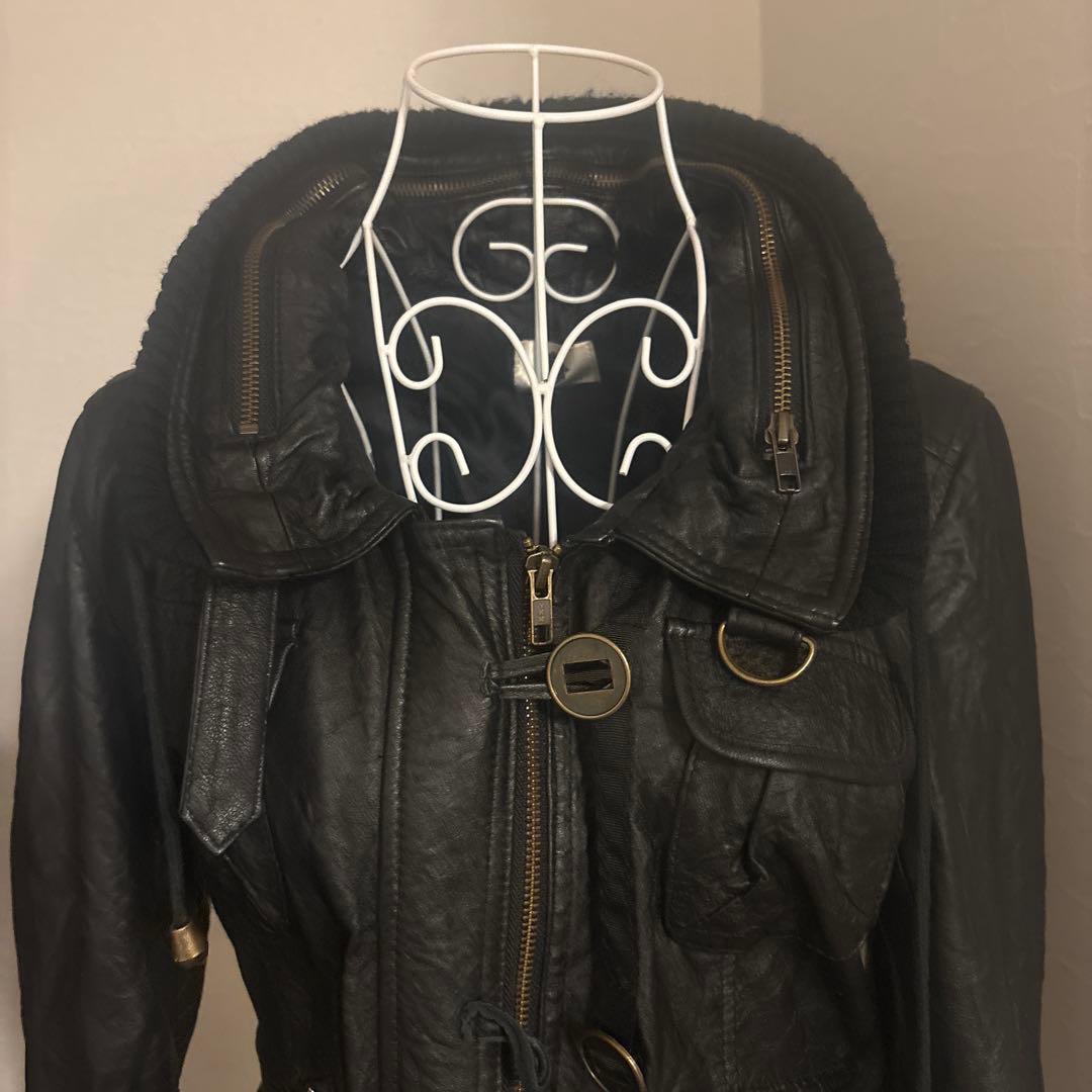 り*ふ様 00s punk rock 平成　ギャル　レザー　本革　ジャケット　お