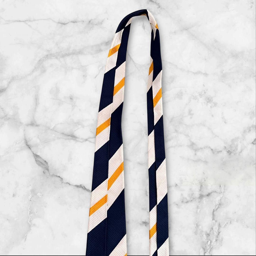 ◎美品◎★Drake's ★シルク★レジメンタル ★ネクタイ★ネイビー