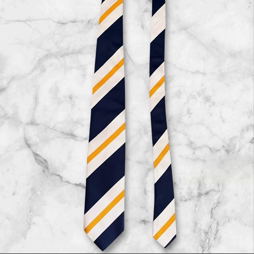 ◎美品◎★Drake's ★シルク★レジメンタル ★ネクタイ★ネイビー