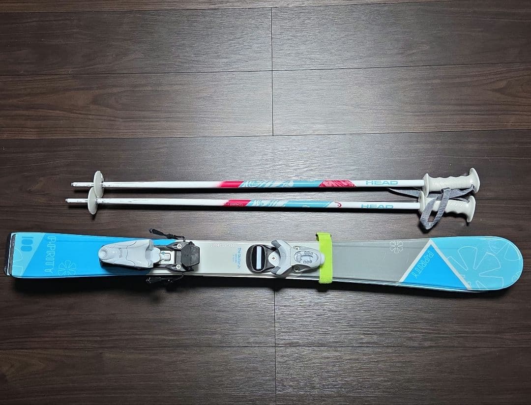子供用カービングスキーセット板100cm　ストックHEAD 靴20cm