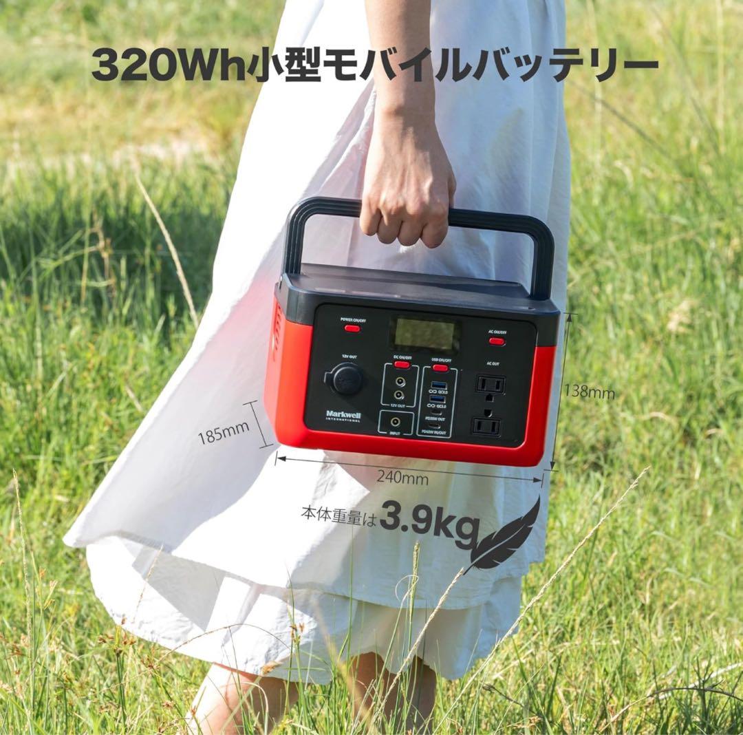 ポータブル電源新品大容量300Wh リン酸鉄リチウム　台風地震防災