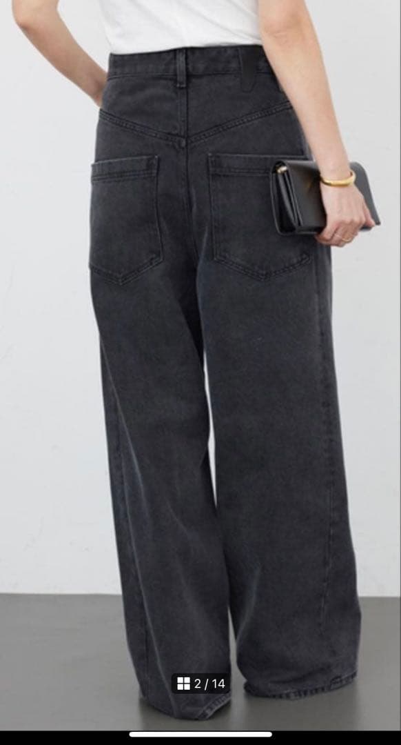 ドゥーズィエムクラス【ダークパーク】 INES USED BLACK デニム24