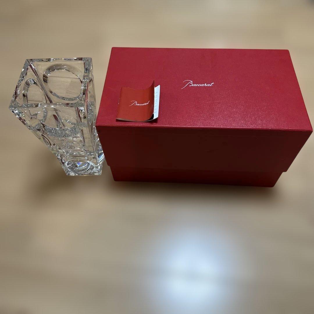 美品　Baccarat クリスタル 花瓶 幾何学デザイン