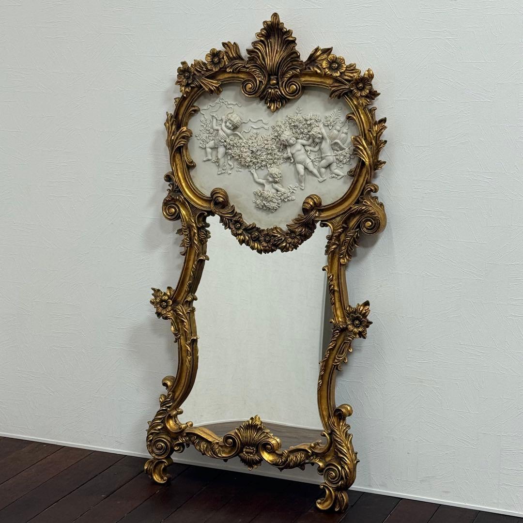 H21K102a アンティーク調 フレンチスタイル ロココ調ミラー