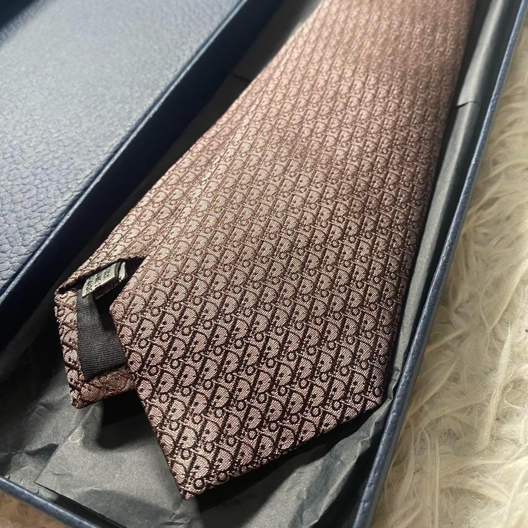 【未使用級】クリスチャンディオール　ネクタイ　備品完備　オブリーク　トロッター柄