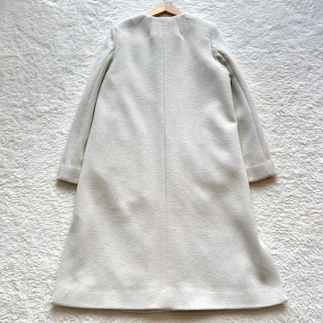 【美品】グリーンレーベル ショートビーバー ノーカラー コート カシミヤ 38