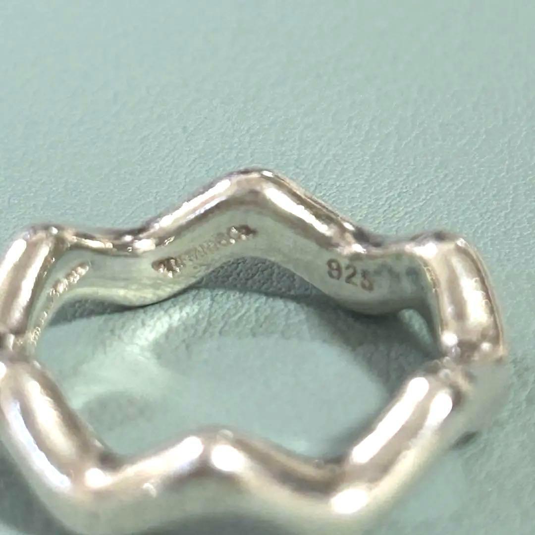 【最終価格・美品】ティファニーTiffanyジグザグウェーブリングシルバー8号
