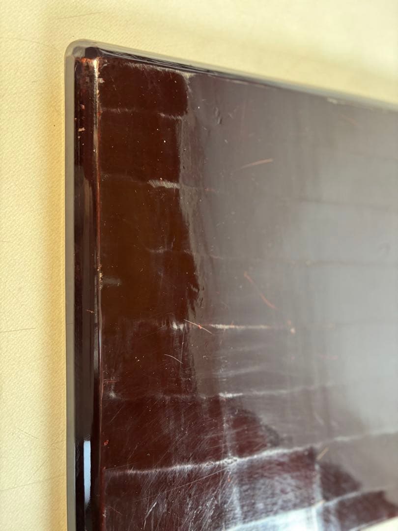 アンティーク　讃岐彫　古い松材のくり貫き角盆(四方盆)5枚セット　②