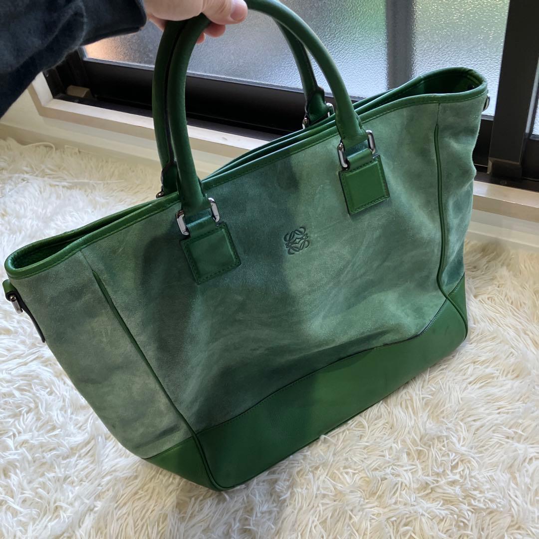 s*f様 LOEWE ロエベ アナグラム スエード レザー トートバッグ ボスト