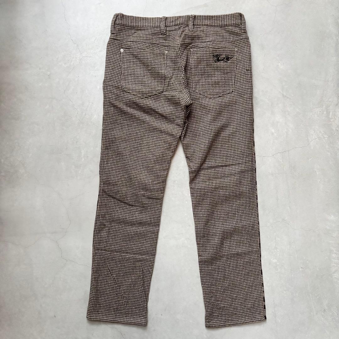 DANCE WITH DRAGON カモフラ迷彩 千鳥孔子柄 ウールロングパンツ