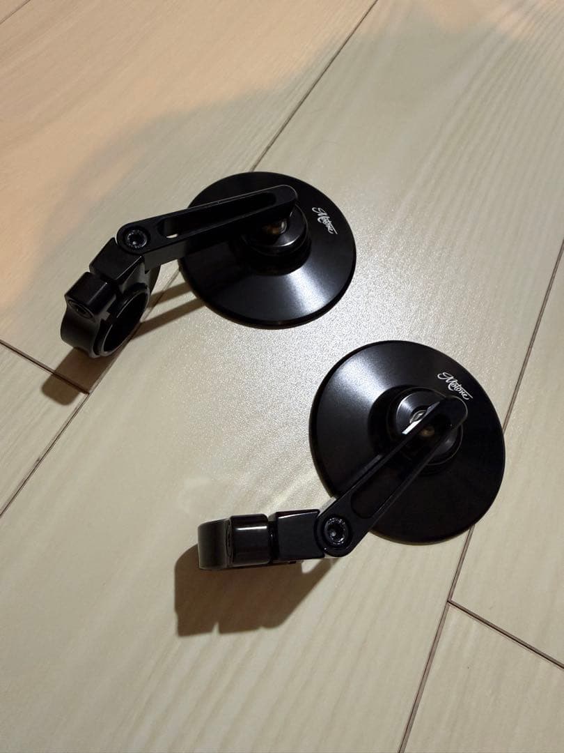 Motone Customs バーエンドミラー 左右セット ブラック80mm