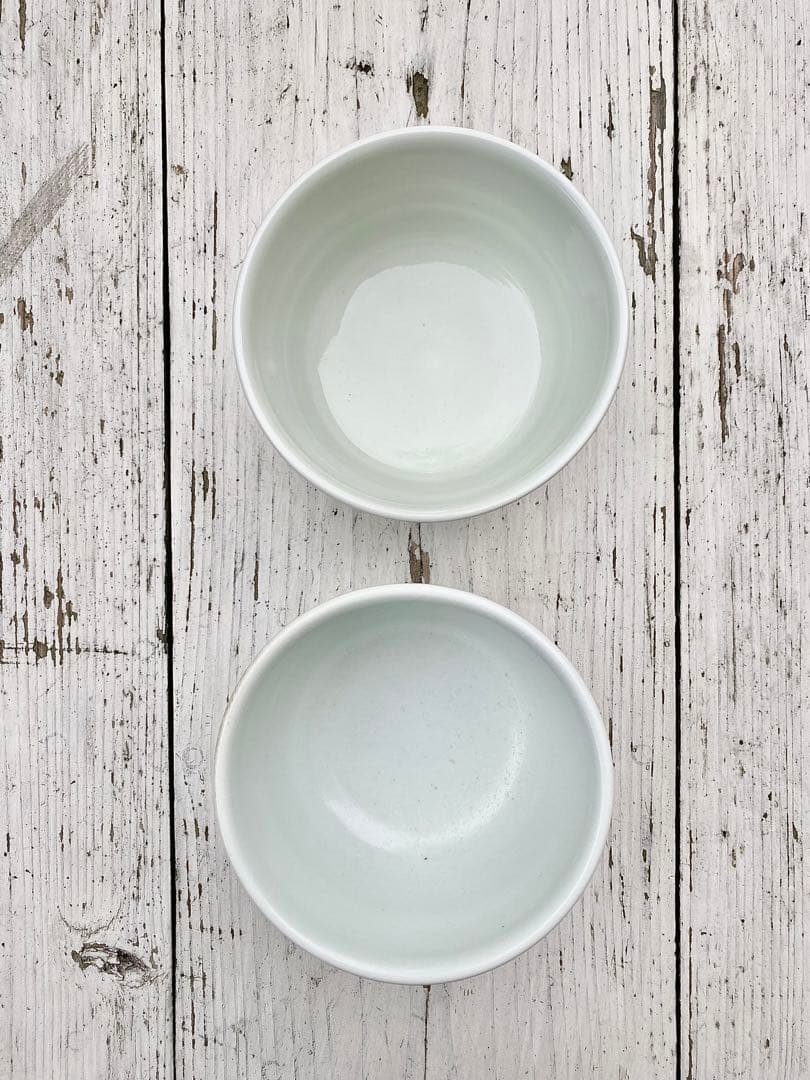 【新品未使用】　亀田大介　白磁高台飯椀　茶碗　小鉢　2個セット　作家もの　李朝