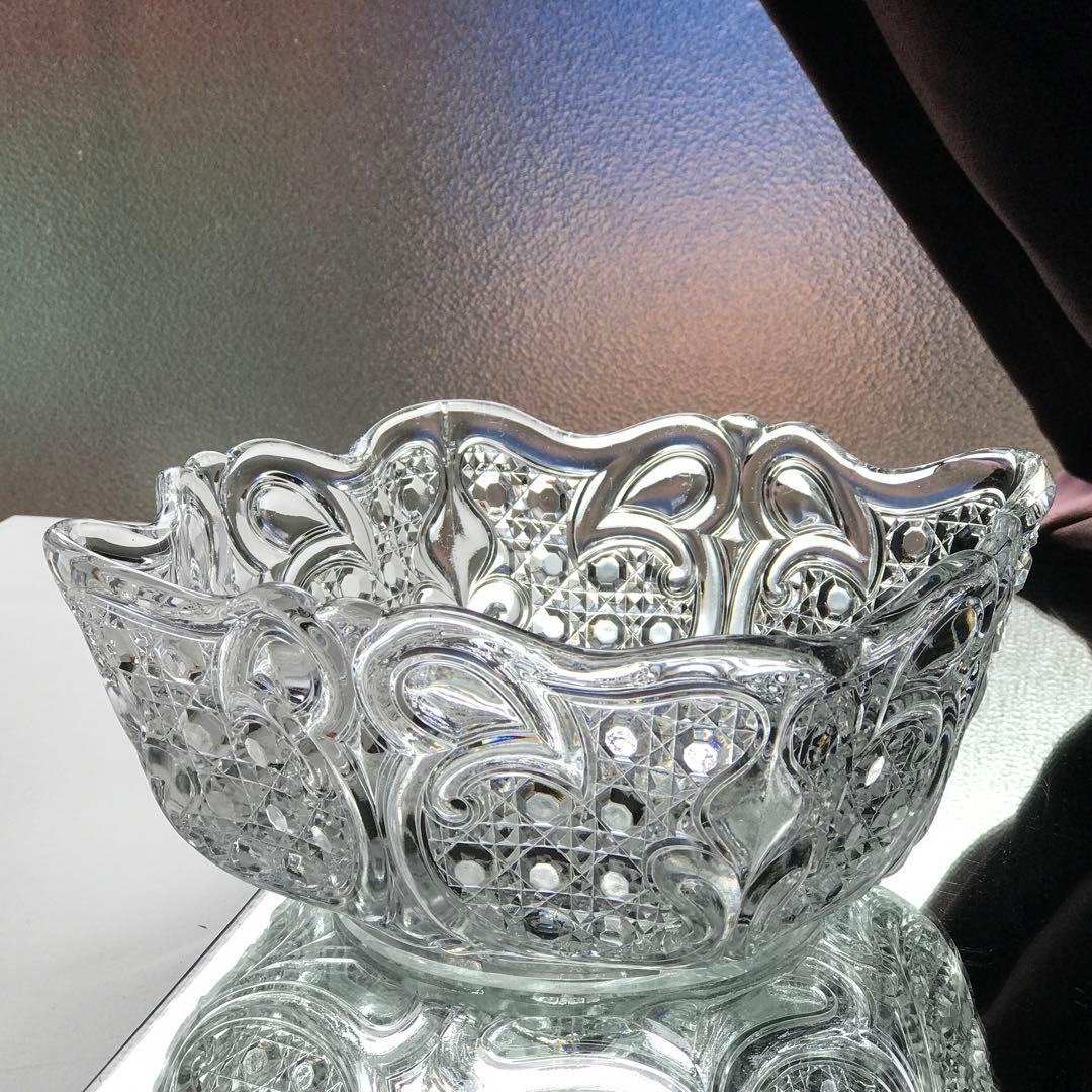 オールドバカラBaccarat極上ボウル★ダイヤモンドとアール・ヌーヴォーの曲線