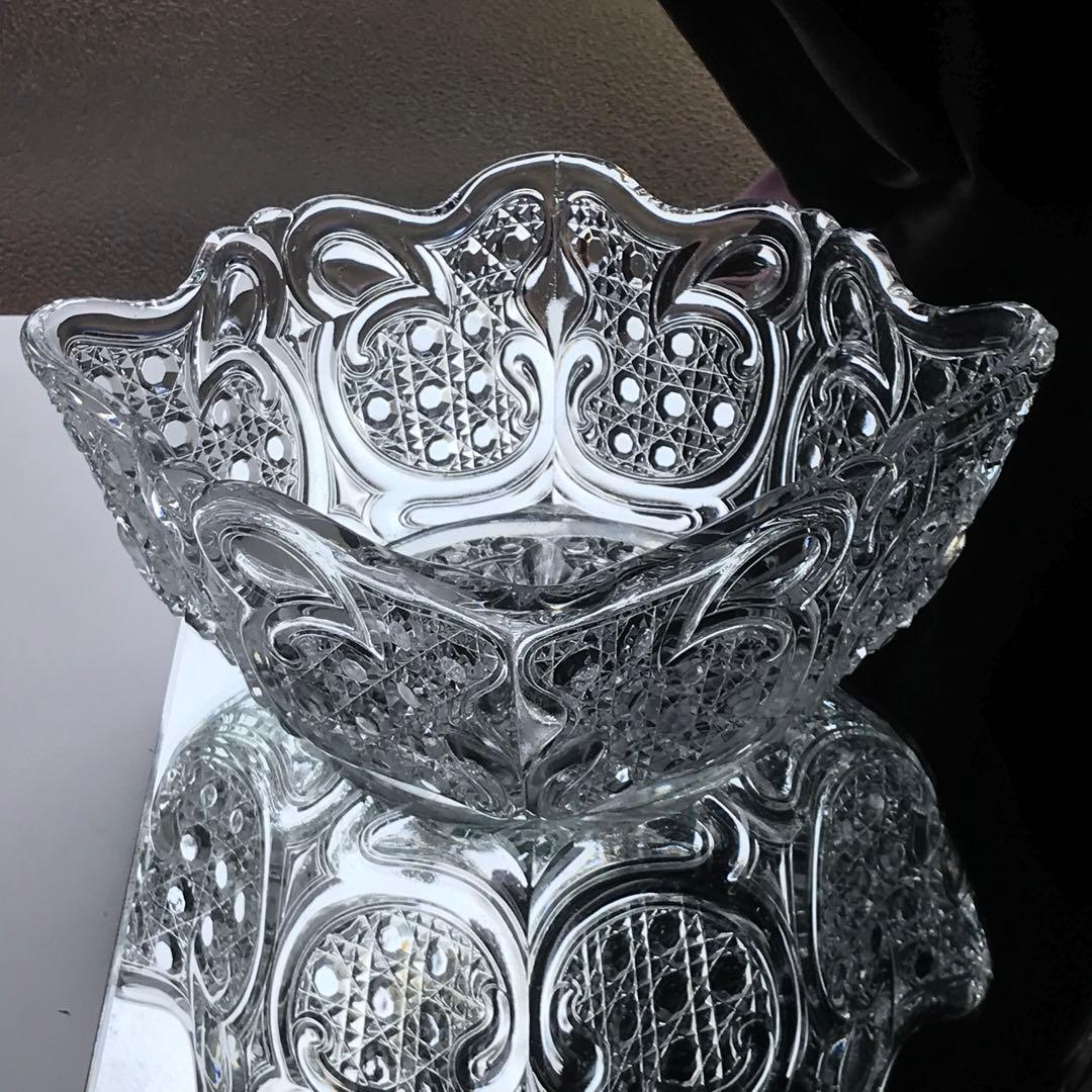 オールドバカラBaccarat極上ボウル★ダイヤモンドとアール・ヌーヴォーの曲線