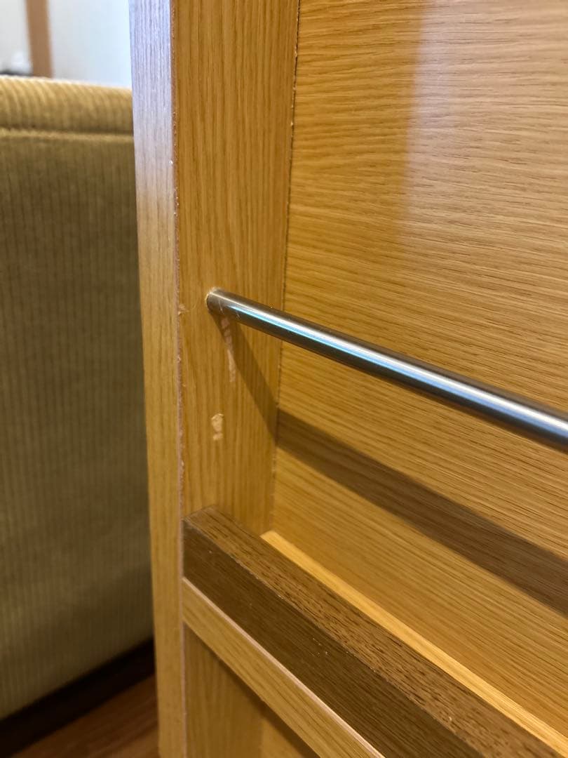 オーク調 フラップ扉付き 6マス収納棚／キャスター付き（完成品）