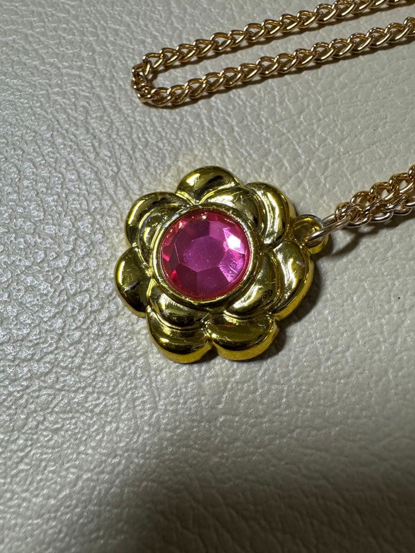 セボンスター　ネックレス　ペンダント　花柄　レトロ　当時物　ピンク