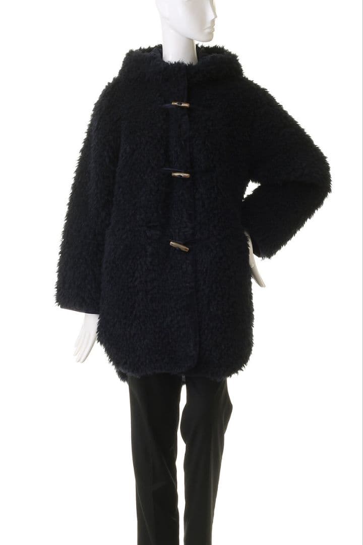 three dots スリードッツ　エコペルファーモンスターダッフルコート　ボア