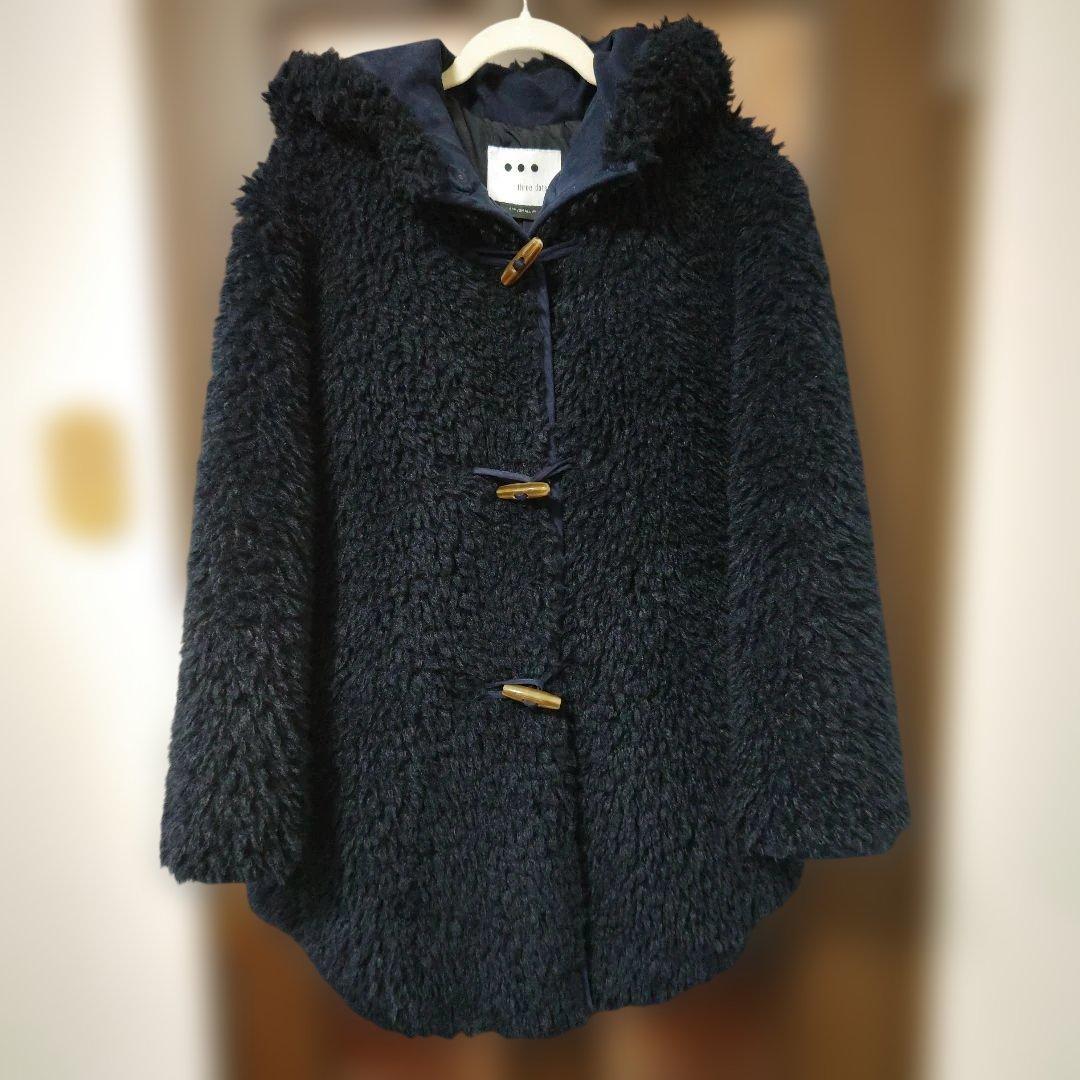 three dots スリードッツ　エコペルファーモンスターダッフルコート　ボア