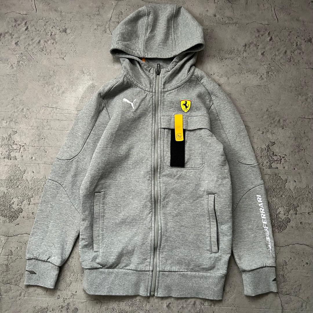 極美品 PUMA プーマ フェラーリ 刺繍ロゴ グレー ジャージ 人気