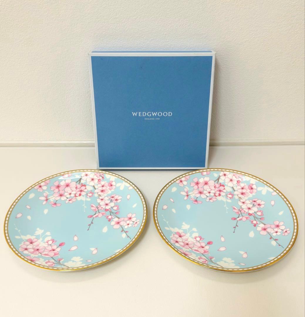 【新品】ウェッジウッド スプリングブロッサム　クーププレート 4枚セット