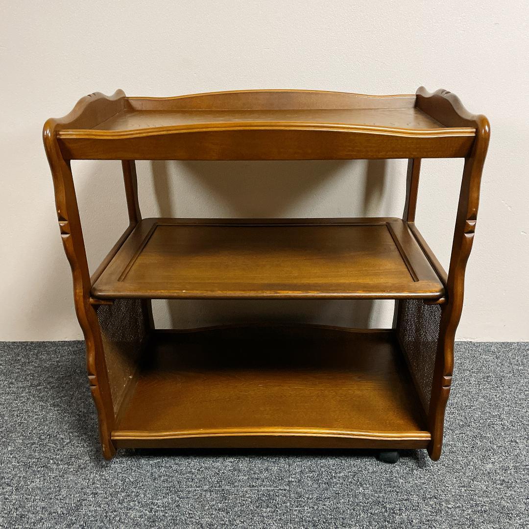 カリモク　木製ワゴン　キッチンワゴン　アンティーク　ヴィンテージ