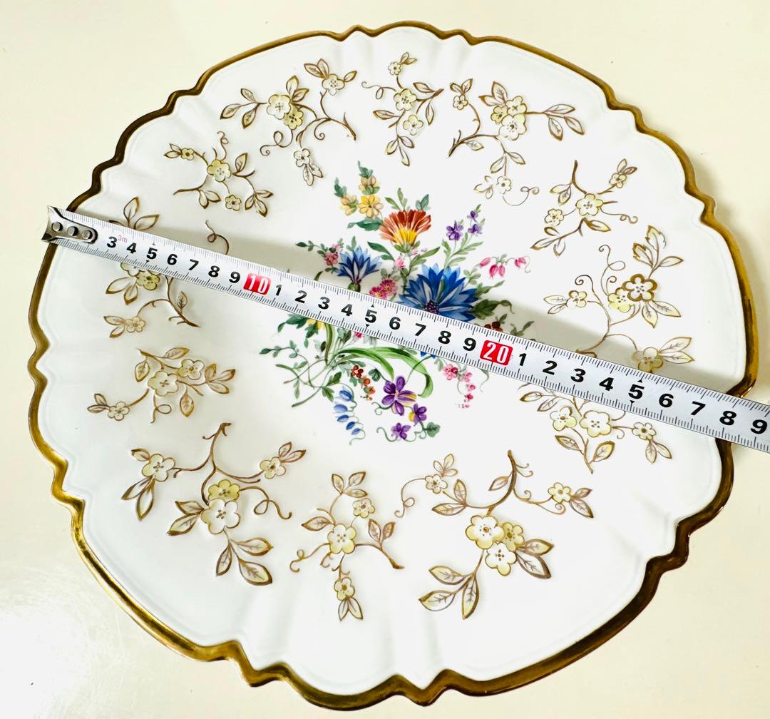 s*7様 貴重 古マイセン 金彩 装飾レリーフ飾皿 大皿 マイセン