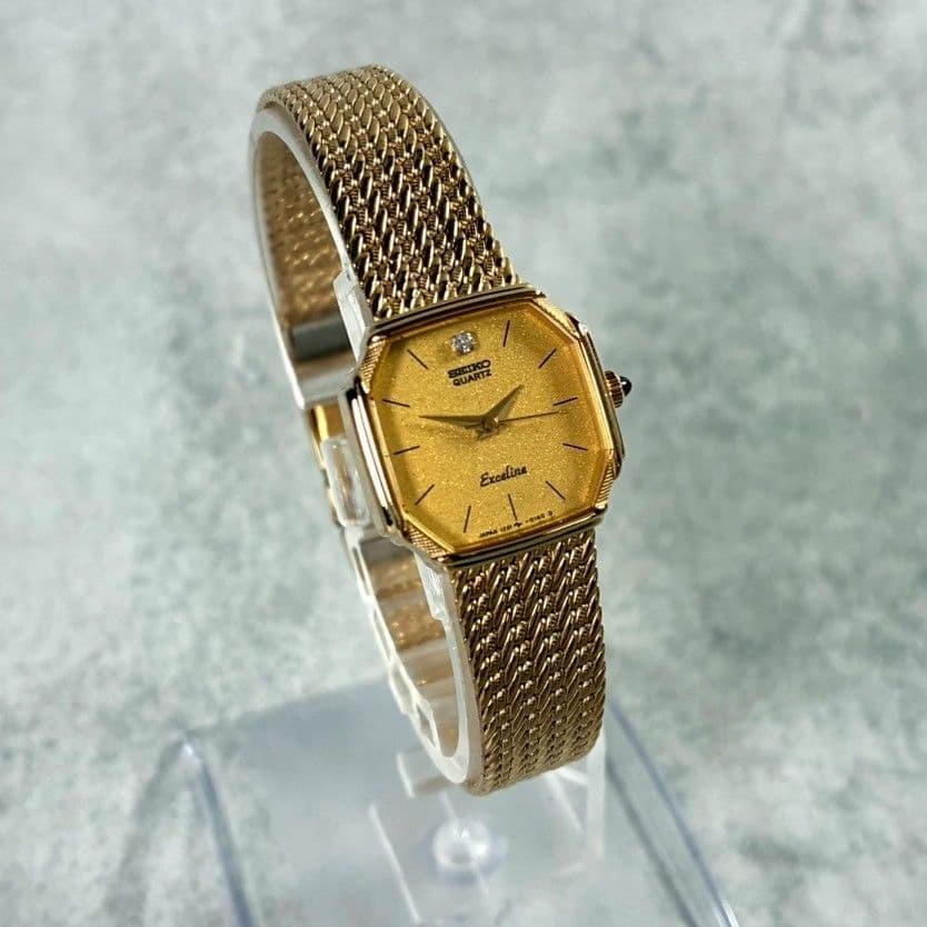 seiko セイコー 腕時計 エクセリーヌ クォーツ ゴールド 稼働