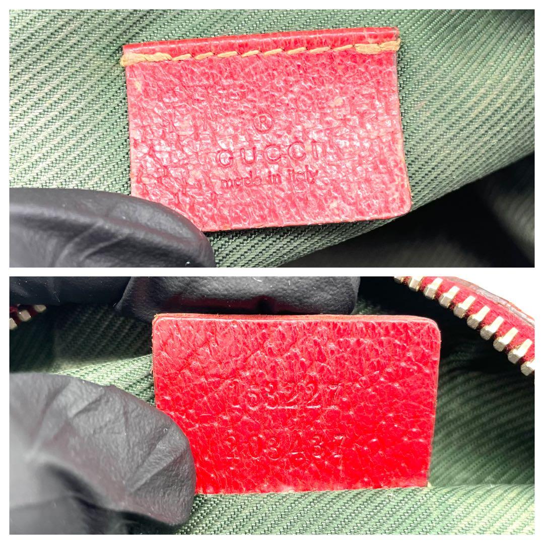 グッチ✨GGキャンバス 化粧ポーチ ミニチャーム付 バニティバッグ レッド 箱付