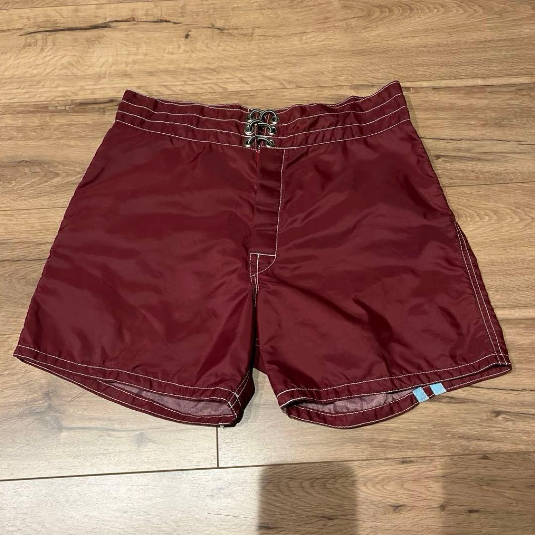 【skip】BIRDWELL ボードショーツ ワイン×水色 29インチ