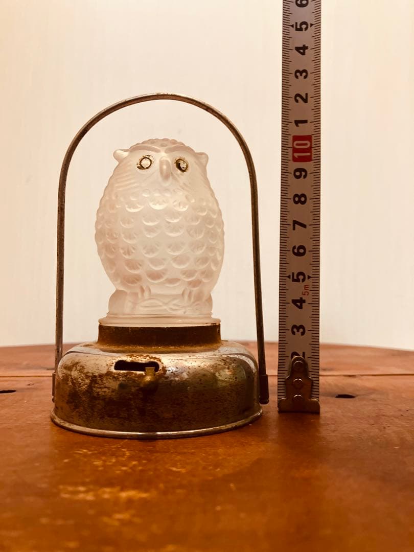 雰囲気抜群！ミミズク型豆ランプ◇豆ランタン◇アンティークランプ◇ビンテージランプ