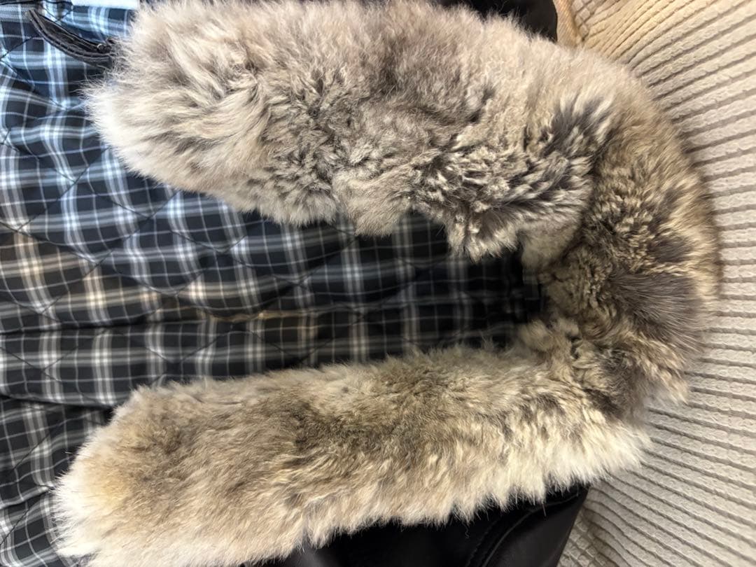 バーバリーブラックレーベル レザージャケット 中綿 ラビットファー Ｌサイズ