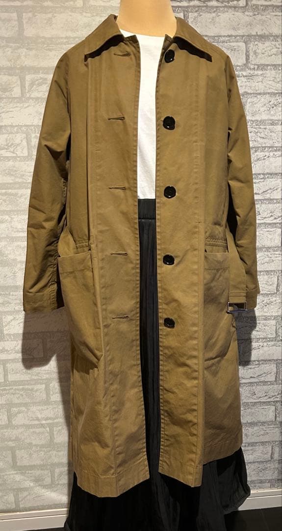 MHLオイルステンカラーコート　WAXED COTTON キャメルレディース