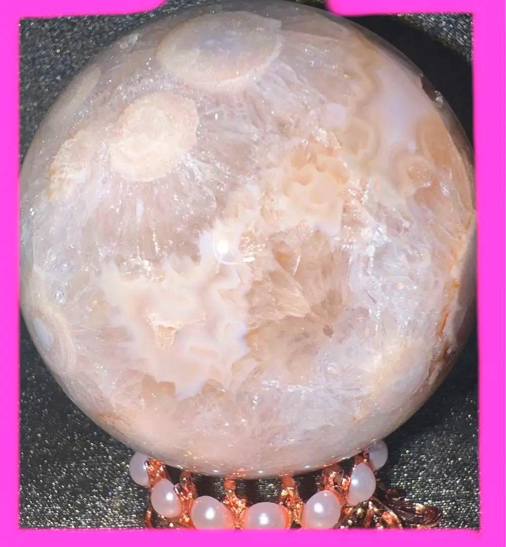 ⑯桜瑪瑙⭐️花瑪瑙⭐️フラワーアゲート⭐️水晶⭐️スフィア⭐️天然石⭐️丸玉⭐️恋愛⭐️瑪瑙