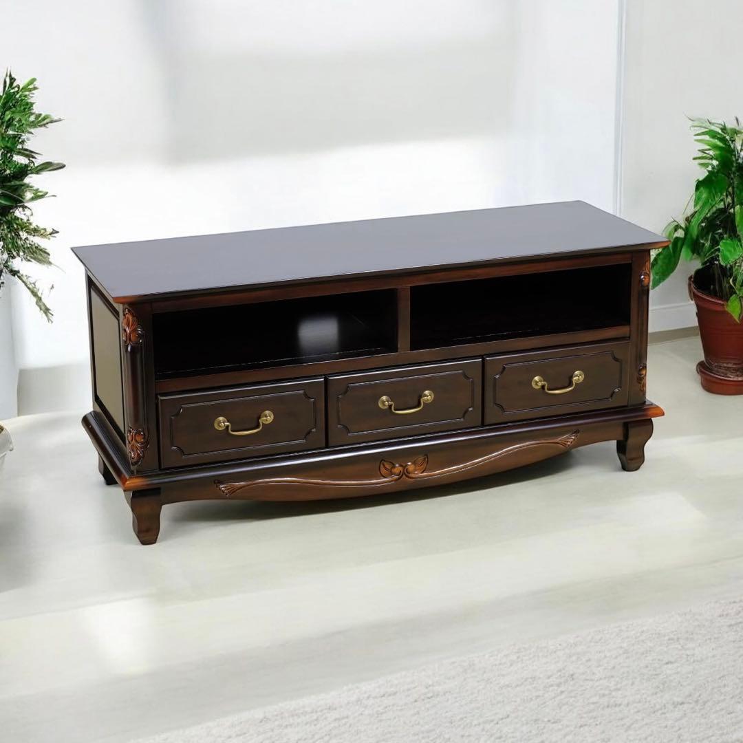 F 新品 アンティーク調 テレビボード テレビ台 ブラウン ラック TV AV