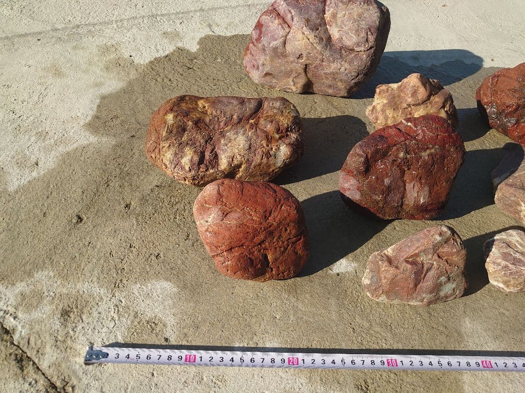 京都産 赤石 紅加茂石 10石 25kg 庭石 花壇 加茂七石 観賞石