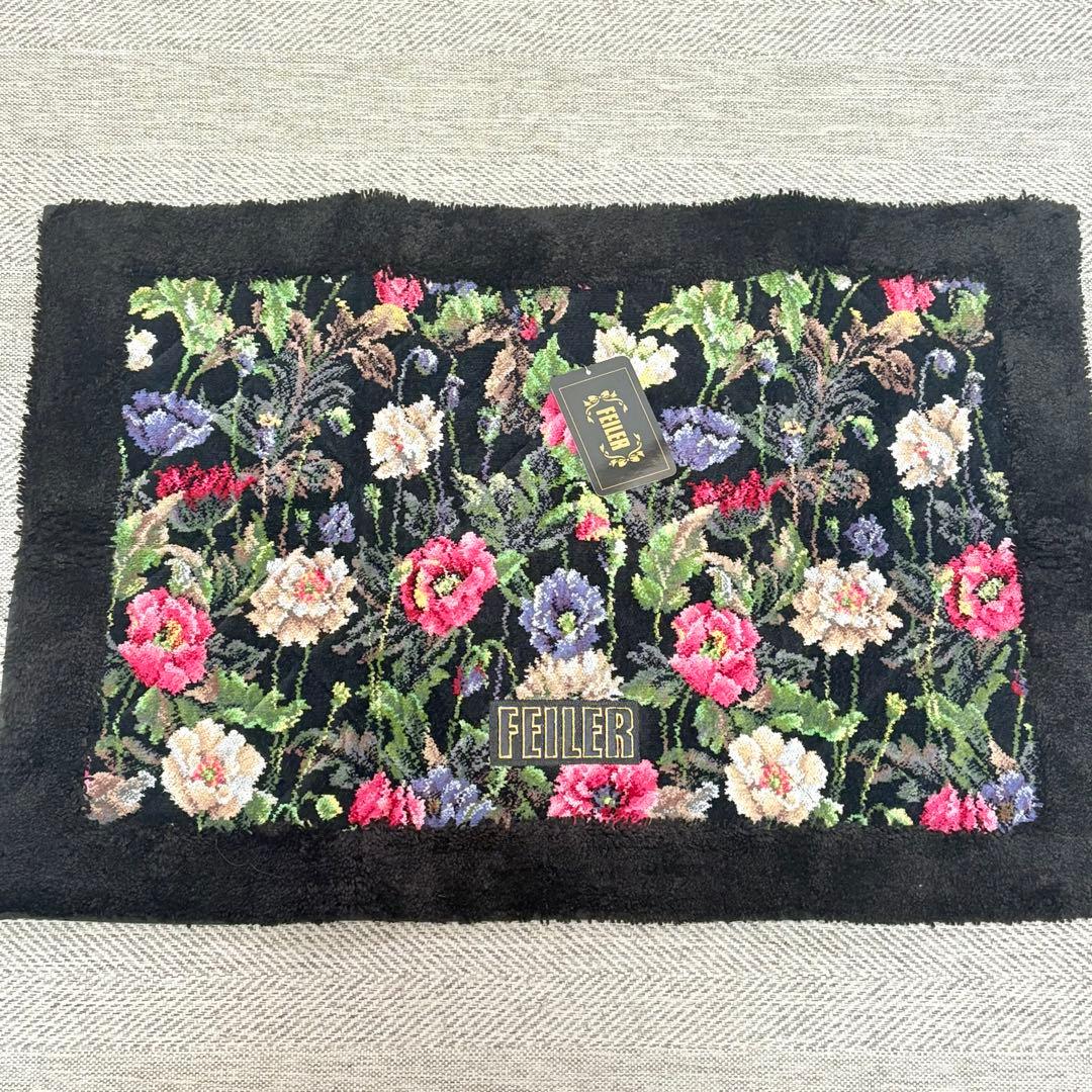 極美品　FEILER フェイラー　玄関マット　バスマット　花柄