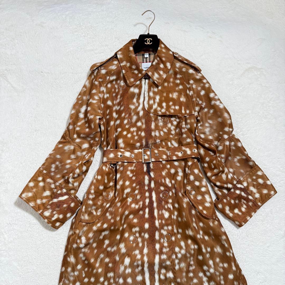 極美品　 バーバリー バンビプリント ギャバジントレンチコート　19SS 現行